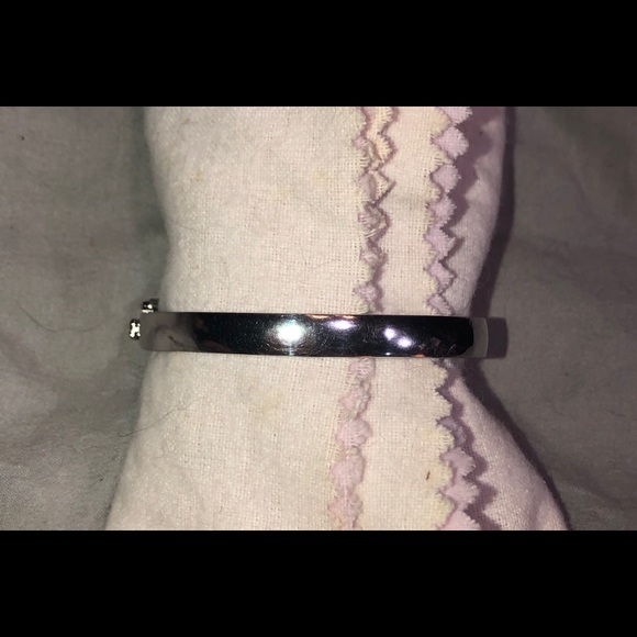 DIAMONDS Solid STERLING SILVER Bangle Bracelet Buckle design locking clasp - Picture 6 of 16